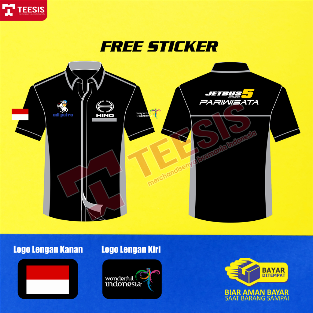 Kemeja Baju Bus Bis Mania Bismania Jetbus 3 SHD Hino Adi Putro Pariwisata