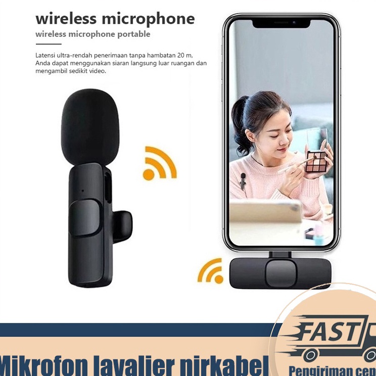 Wireless Lavalier Microphone Pobel untuk Microphone hp