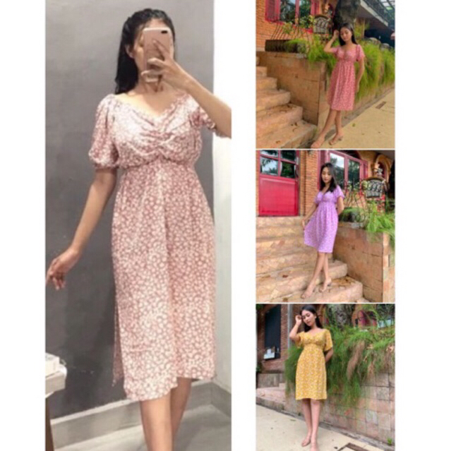 Dress Casandra Motif Bunga Daisy Daster Hamil Daster Wanita Murah