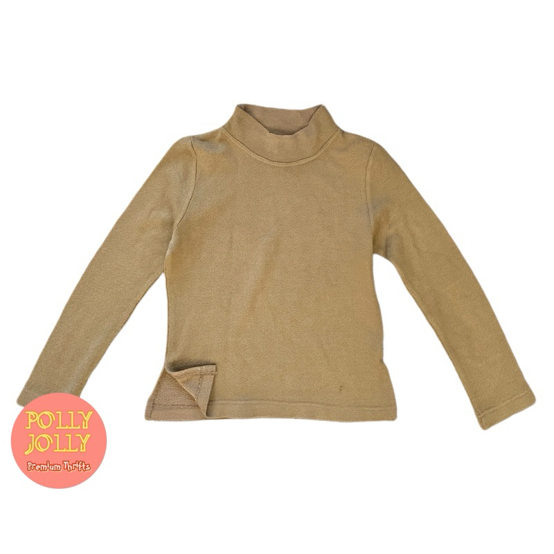 CORNICHE - Baju Rajut Turtleneck Warna Coklat Muda (Preloved)