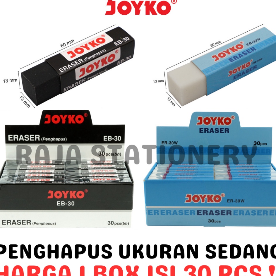 

Terbaru JOYKO ERASER BLACK WHITE PENGHAPUS JOYKO PANJANG PUTIH HITAM ER3W EB3 3PCS
