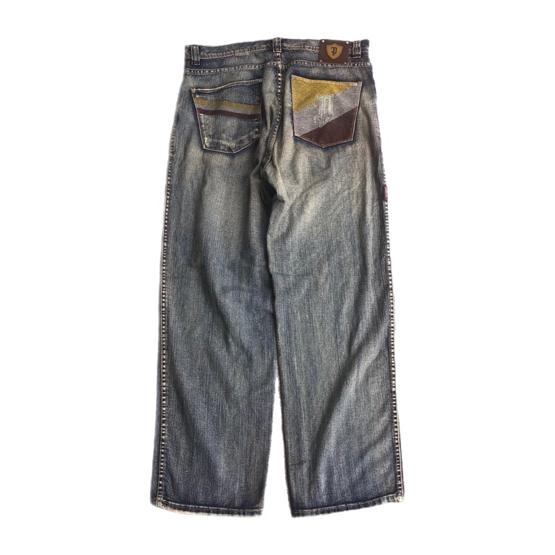 pelle pelle baggy jeans embroidered