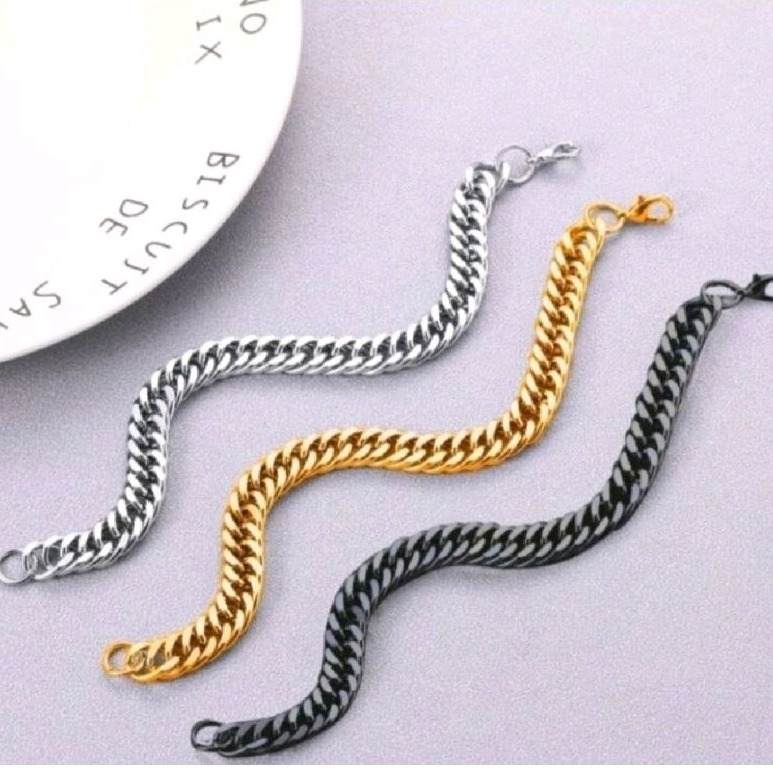 Gelang rantai pria dan wanita 100%titanium