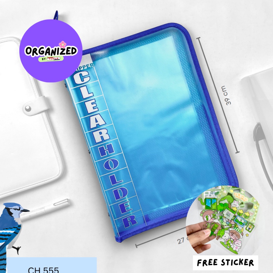 TOPLA Zipper Clear Holder Resleting F4 Map Dokumen Resleting Folio Map Dokumen F4 Ijazah Map Ijazah