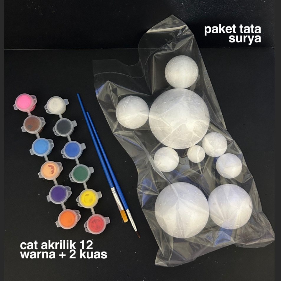 

Super Oke PAKET BOLA GABUS TATA SURYA MINI CAT ACRYLIC 12 WARNA