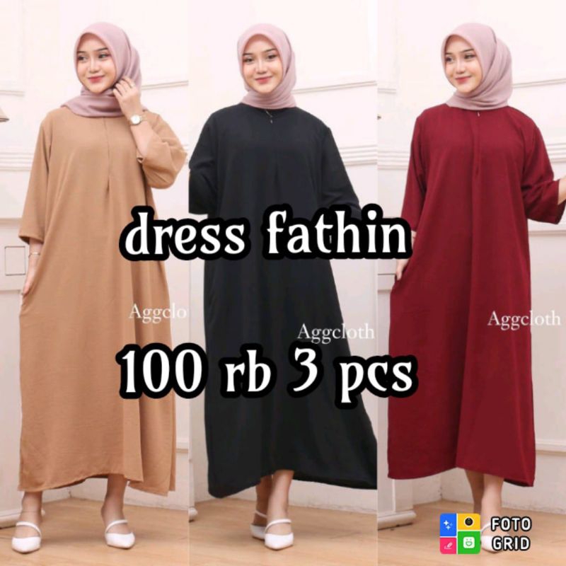 DRES FATHIA CRINGKEL 3/4 DASTER BUSUI DASTER KEKINIAN MODEL TERBARU