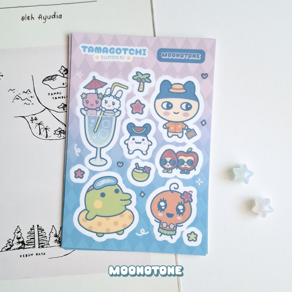 

Tamagotchi Summer Sticker Sheet by moonotone