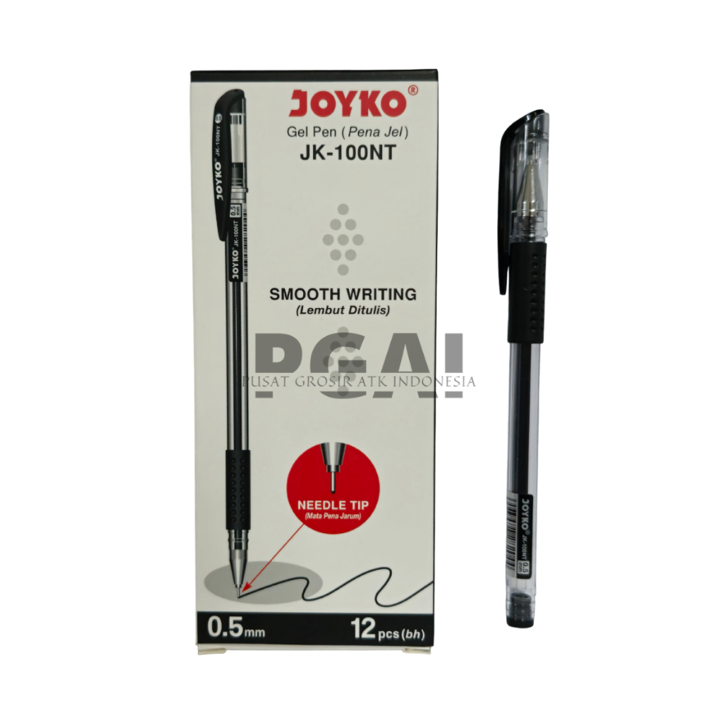

BOLPOIN PULPEN PENA JEL GEL PEN JOYKO JK-100NT SMOOT WRITING 0.5 MM 1 PACK ISI 12 PCS STATIONERY