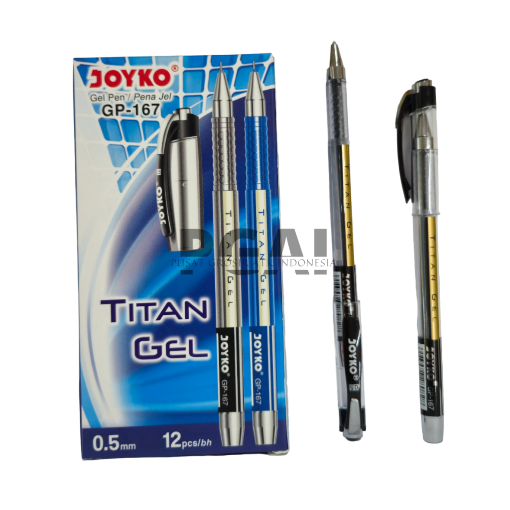 

BOLPOIN PULPEN PENA JEL GEL PEN JOYKO GP-167 MY TITAN GEL 0.5 MM 1 PACK ISI 12 PCS STATIONERY