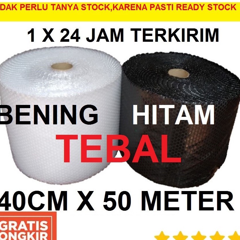 

Harga Spesial BubbleWrap Hitam Bening 4Cm x 5Meter TERMURAH