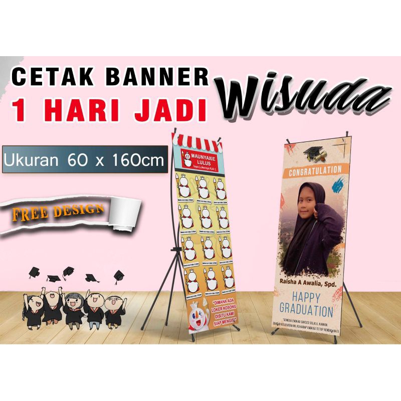 Cetak X Banner Baner Wisuda Wedding  Spanduk