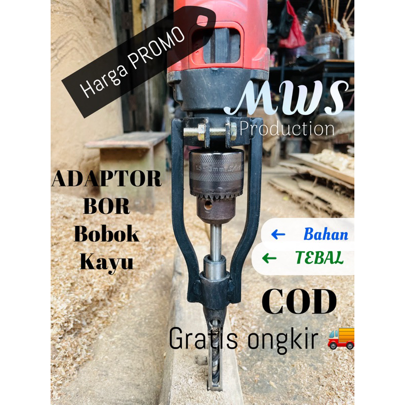 Adaptor bor bobok-pahat kayu / penjepit mata bor bobok kayu / tempat dudukan mata bor bobok / soket 