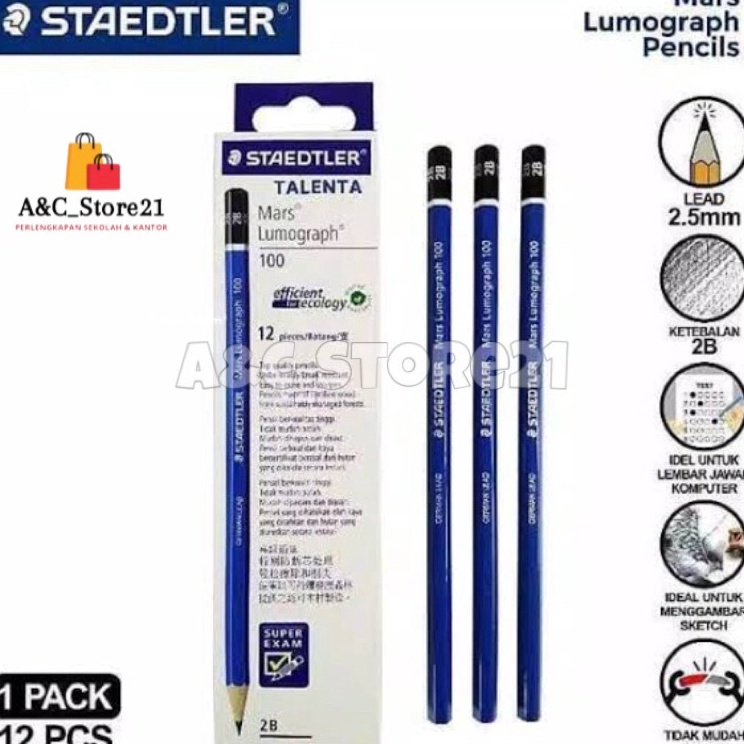 

PENSIL 2B STEADTLER SATU PACK Isi 12 PCS