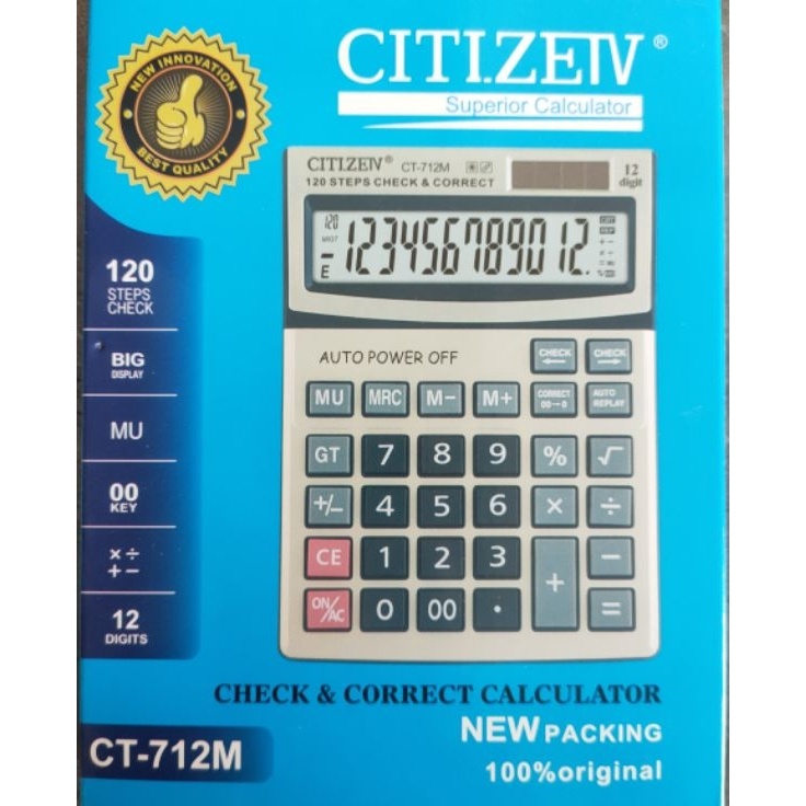 

Trendy Kalkulator Citizen CT712M12Digit2 Power khusus dagangkantoranwiraswasta