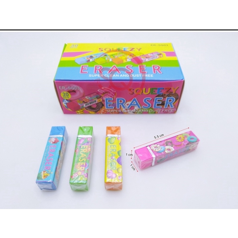 

Penghapus Panjang Squeezy Sweet Color isi 3 pcs box