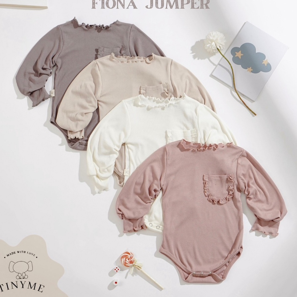 TINYME  12bln JUMPER RUFFLE BASIC BAYI  JUMPSUIT ROMPER BAJU PAKAIAN ANAK BABY catalog TMTM Fiona