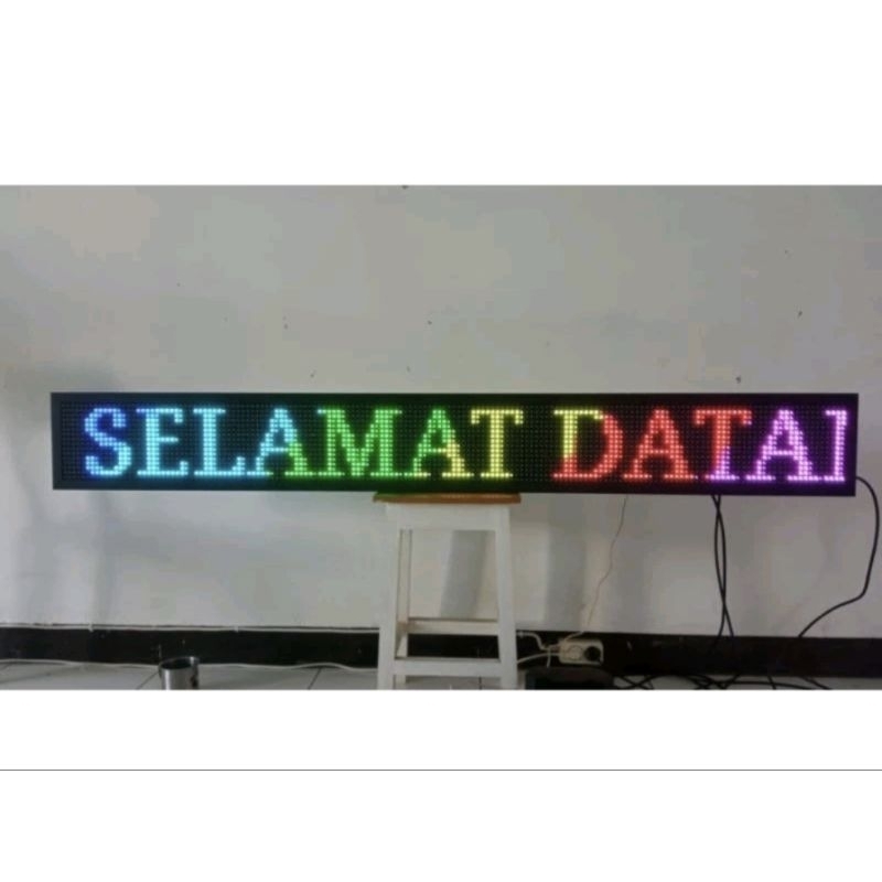 Running Text RGB Full Color ukuran 20cm*165cm Outdoor