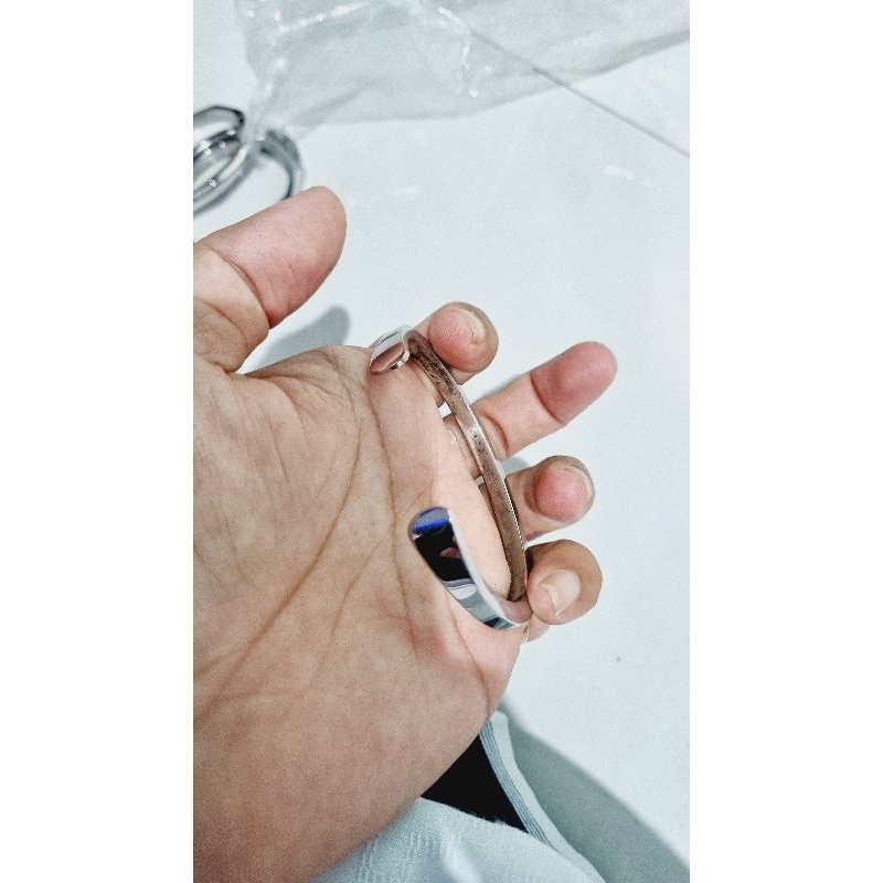 GELANG C MONEL BESI PUTIH BAJA