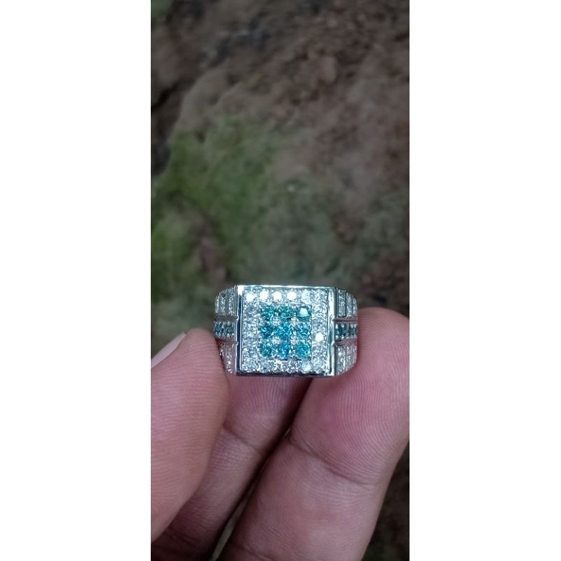 cincin pria berlian erofa mix berlian biru