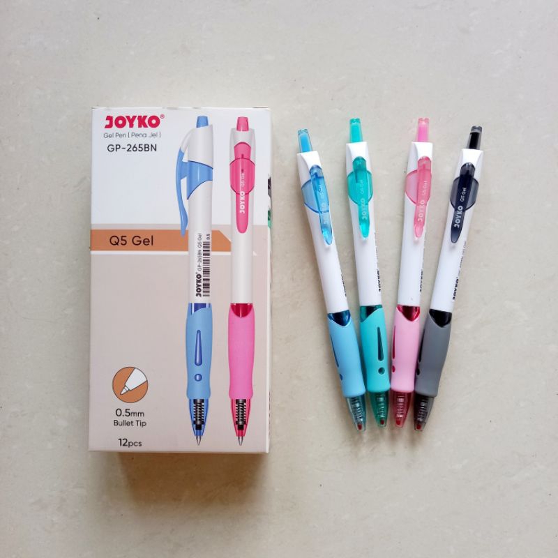 

D3W! [ PACK ISI 12 MURAH ] Pulpen Gel Pen Pena Jel 0.5 mm Joyko GP - 265BN Bullet Tip Q5 Gel Hitam