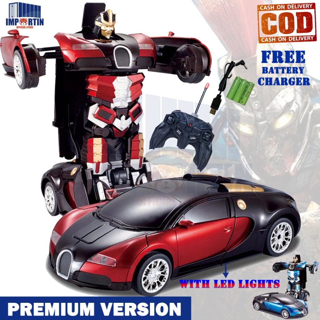 RC TRANSFORM 1:18 MOBIL REMOT JADI ROBOT PREMIUM BUGGATI BATERAI CAS/ RC MOBIL REMOTE TRANSFORMASI R