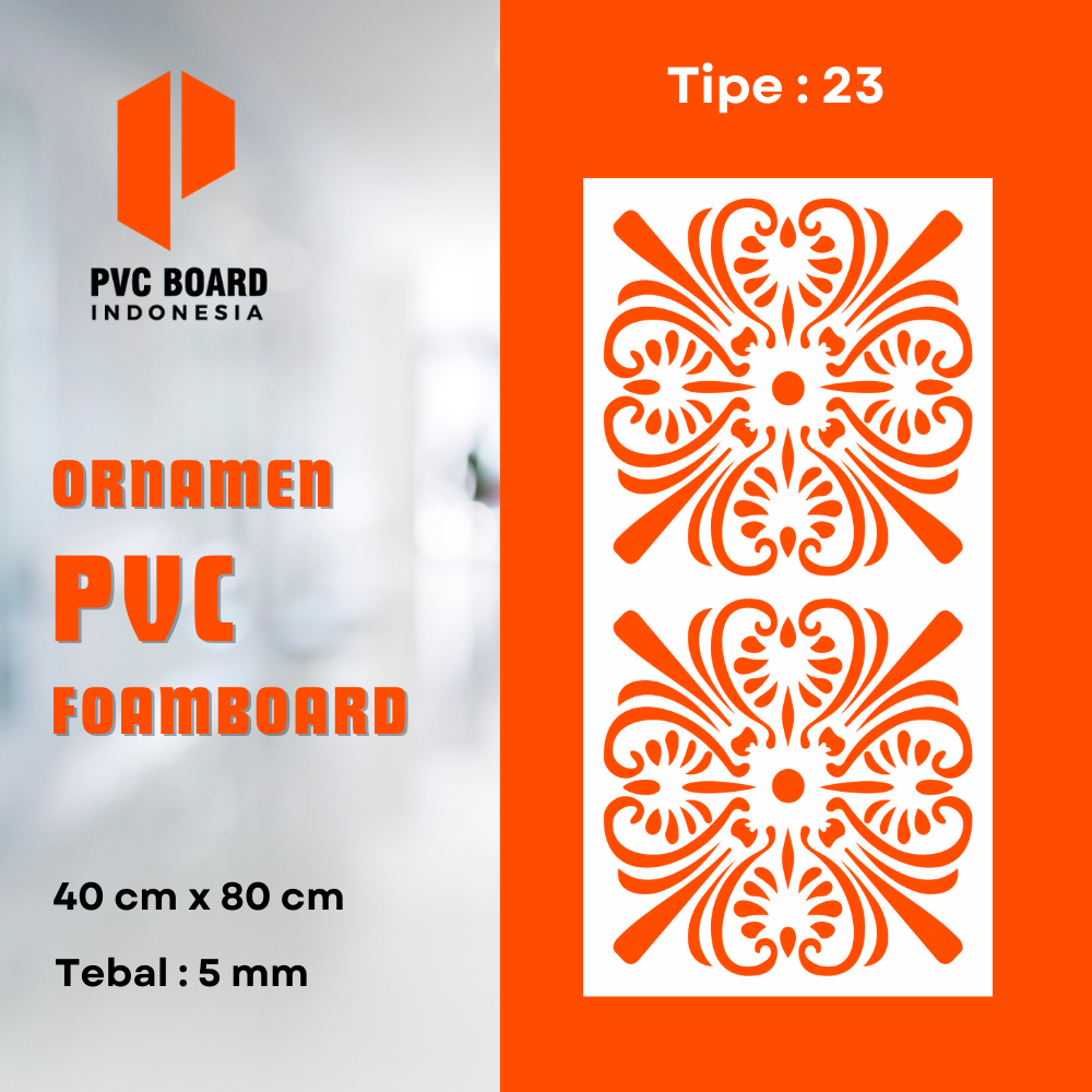 Krawangan PVC Board Motif 23 | Ornamen PVC Board Ukuran 40X80cm