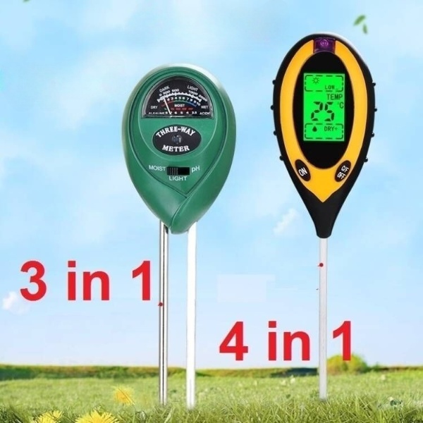 Digital Soil Analyzer Tester Meter Alat Ukur pH Tanah hijau 3in1 dan ph kuning 4in1