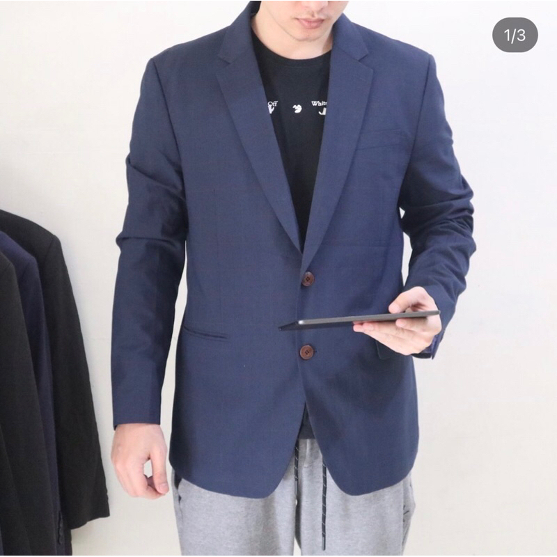 Jas Blazer Pria Motif Casual Wisuda Premium