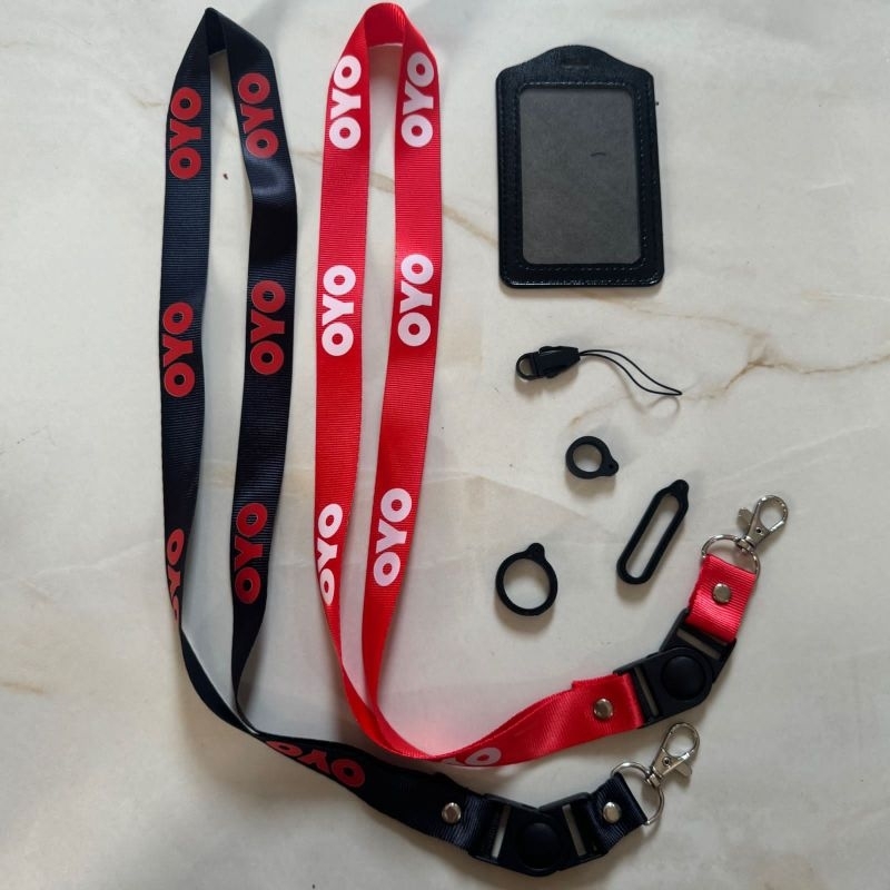 

Tali Lanyard OYO - Gantungan ID Card lanyard printing japan plus karet pod 13mm 20mm 40mm yoyo card holder hitam merah LOGO