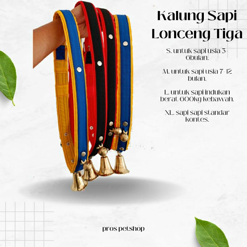 Kalung Sapi Dan Kerbau Lonceng Tiga, Kalung Sapi Pedetan Tebal, Kalung Sapi Kontes Berkualitas