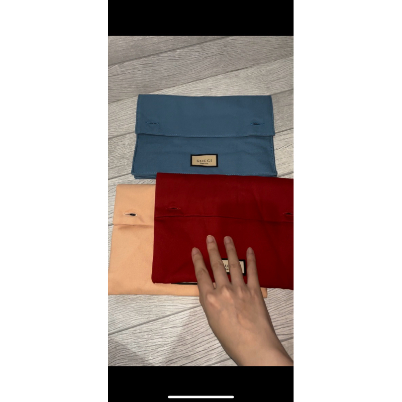 GUCCI POUCH BLACK BLUE RED PINK 100% ORIGINAL