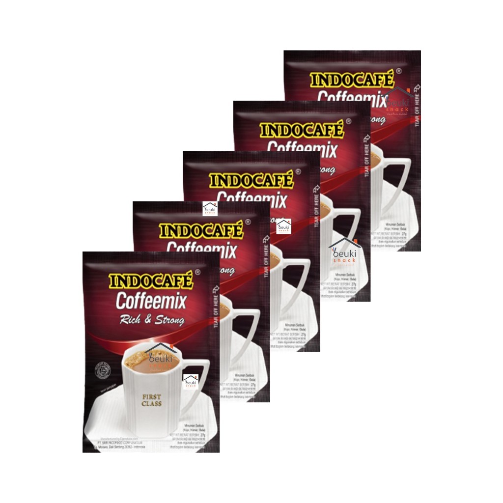 

5PCS Indocafe Coffeemix Rich & Strong Kopi Bubuk First Class