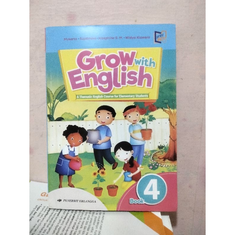 buku bahasa Inggris grow with english kelas 4/IV sd/mi erlangga revisi
