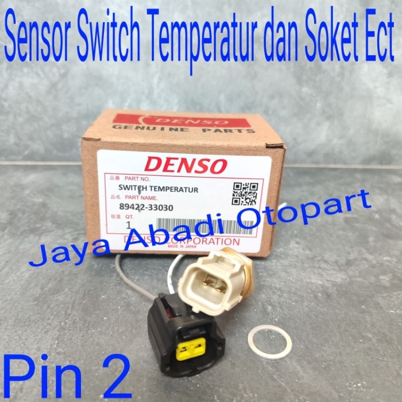 Switch Ect Sensor Temperatur Dan Soket Ect Agya Ayla Sigra Pin 2 Original Denso