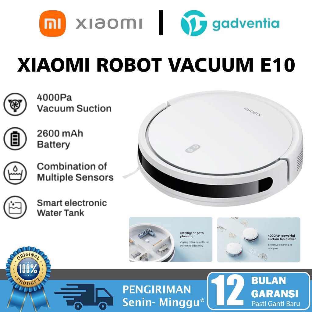 Xiaomi MI Vacuum Robot Cleaner E10 2in1 Alat Pel Sapu Pembersih Lantai Ruang Tamu Sweeping + Mopping