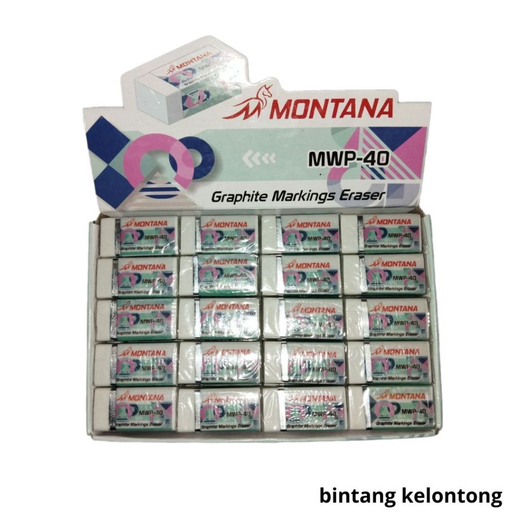 

40 PCS Penghapus / Eraser MONTANA Warna Putih