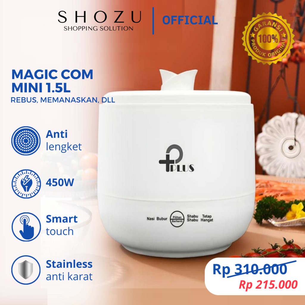 Magic Com Mini 1.5L Rice Cooker Anti Lengket Panci Listrik 450W