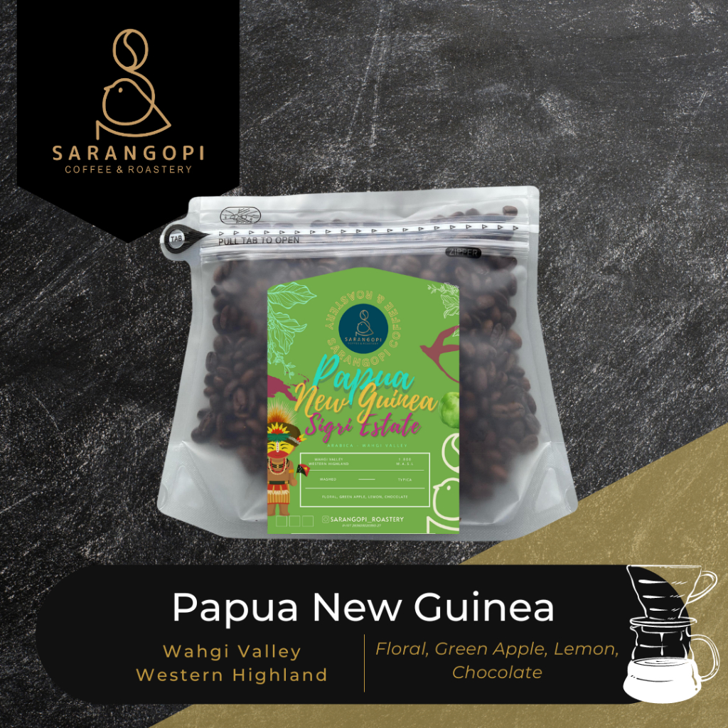 

Papua New Guinea Sigri Estate Kopi Arabika - Sarangopi Roastery Speciality Beans V60 Coffee