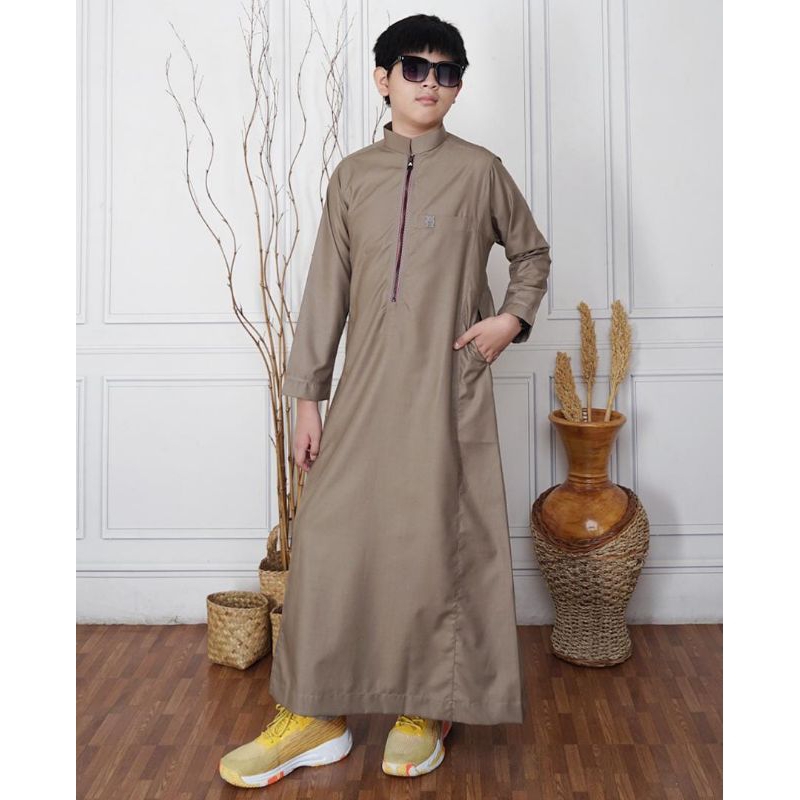 ASSYAUQIE jubah anak tanggung jubah anak remaja gamis tanggung anak laki laki jubah semi woll remaja