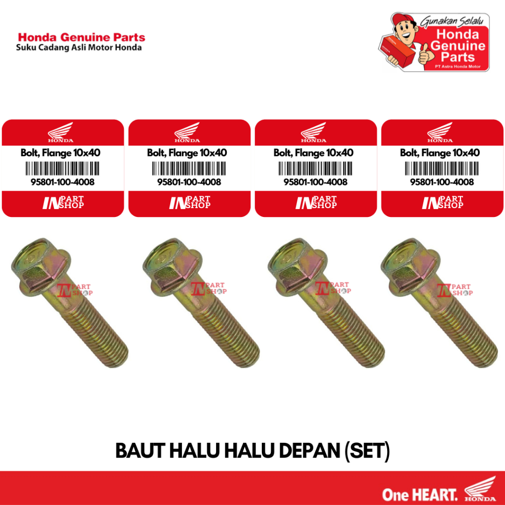 Paket Baut Halu Halu Penahan As Shock Depan Set (4 pcs) Original - BeAT Karbu