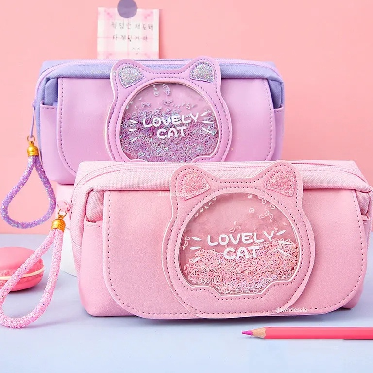 

KODE W22Y Tas Alat Tulis Kawaii Tas Pena Hewan Kartun Tas Pena Siswa Tas Pensil Kucing Quicksand Kasus Pensil Lucu Tas Pensil Tiga Lapis Pena Besar Anak Perempuan