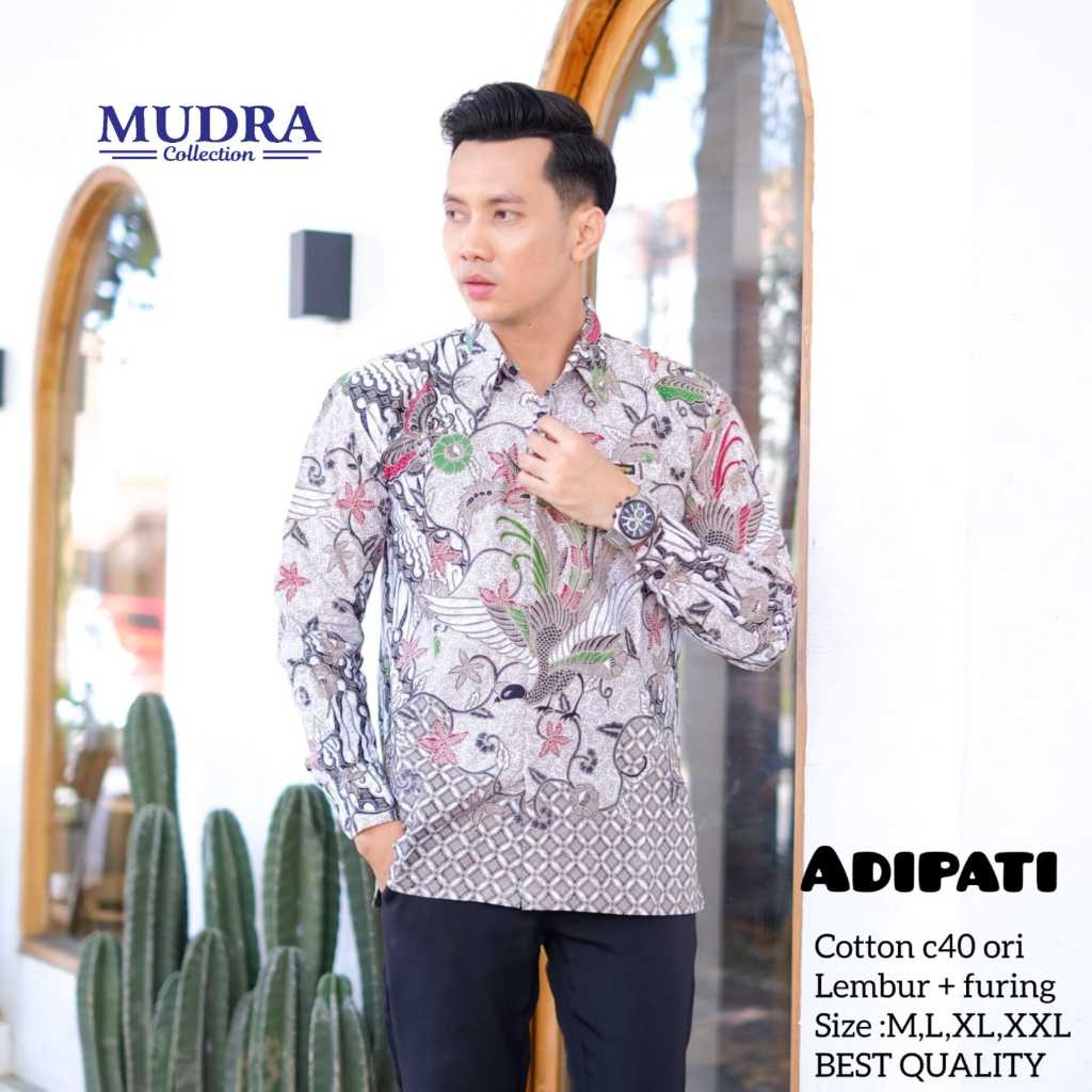 Batik Mudra Collection / Batik Pria Lengan Panjang / Batik Terbaru / Adipati / Mudra Hijab