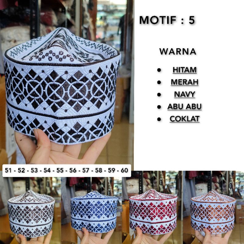 PECI OMAN Motif Santri Khas Temboro/Songkok Santri Terbaru Motif 5 Azzain