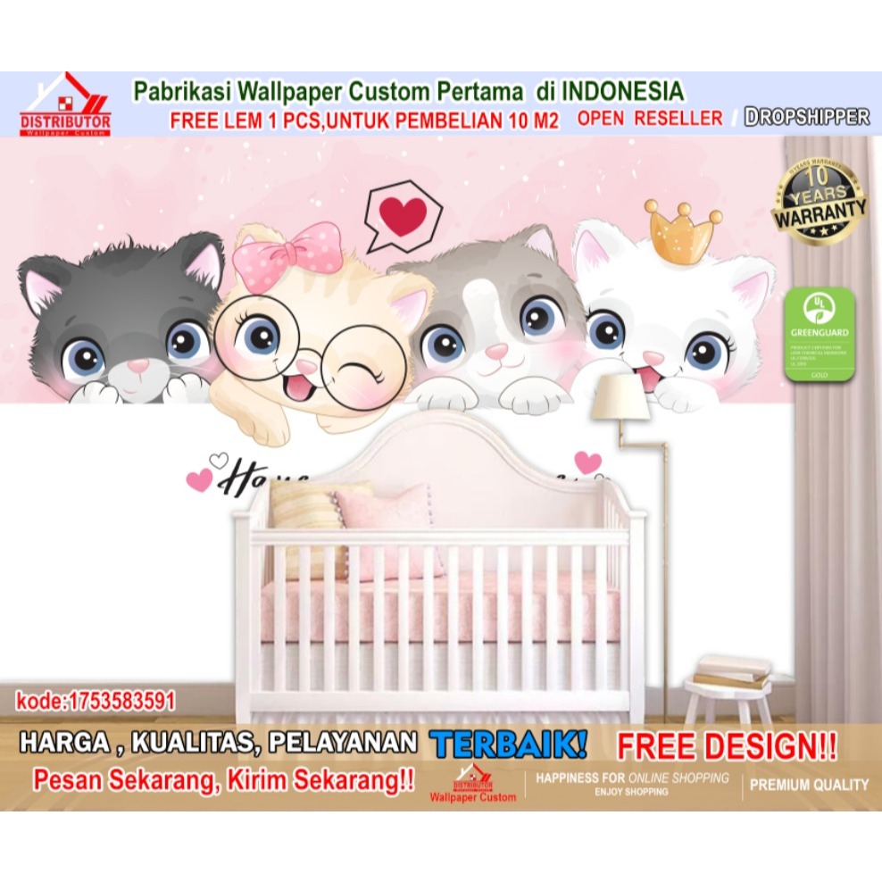 Wallpaper Dinding 3D Tema Animasi Anak | Wallpaper Bedroom | Wallpaper Ruang Tamu | Wallpaper Animas