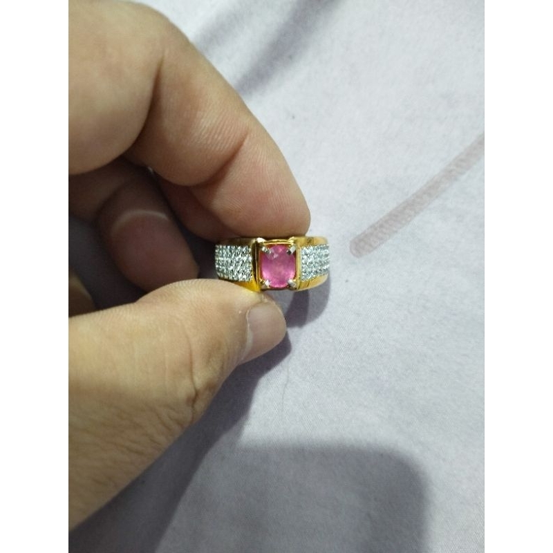 CINCIN NATURAL RUBY ORANGY-PINKISH-RED