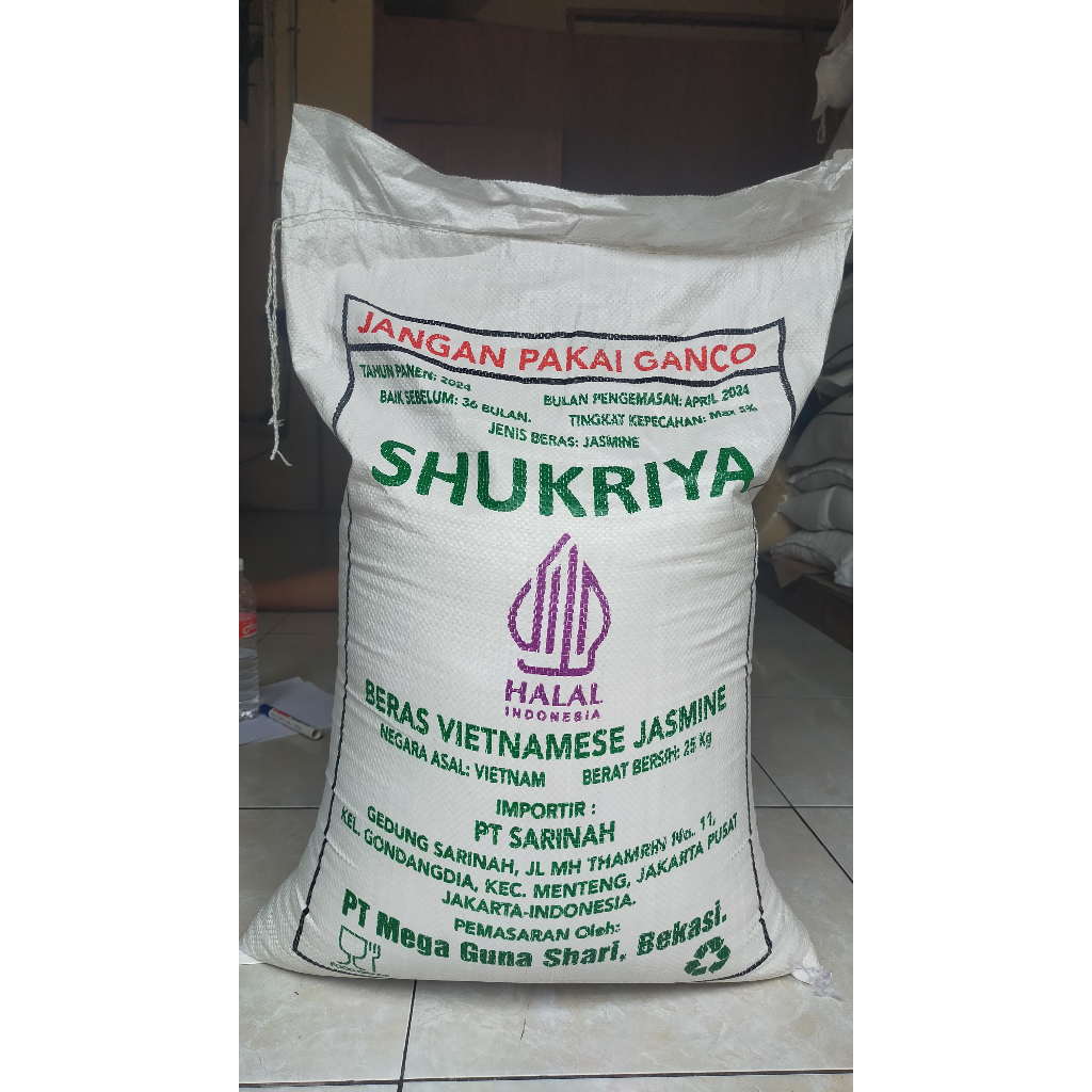 

Beras Jasmine Shukriya 25KG / Shukriya JAsmine rice 25KG