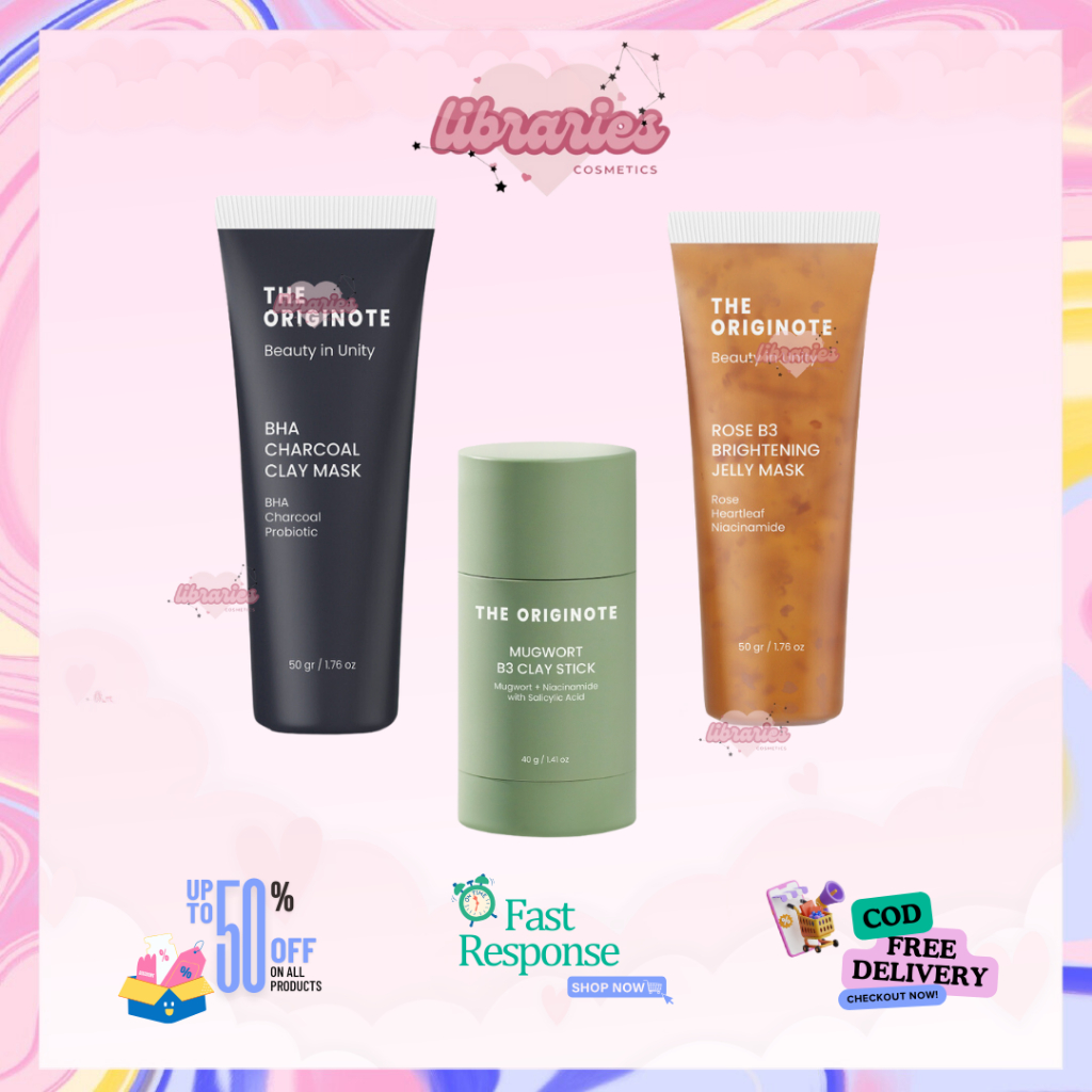 ❣️Libraries❣️THE ORIGINOTE Masker Series Mugwort B3 Clay Stick | Rose B3 Jelly | BHA Charcoal Clay