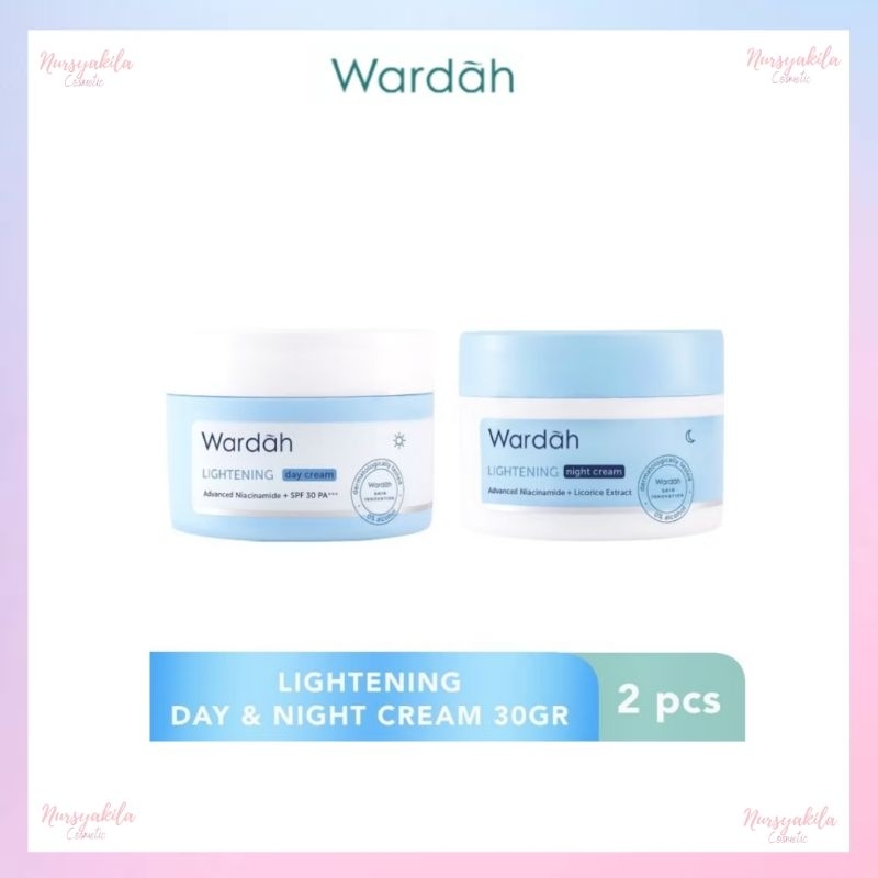 Wardah Lightening Paket Day + Night Cream 30 gr - Pelembab Wajah