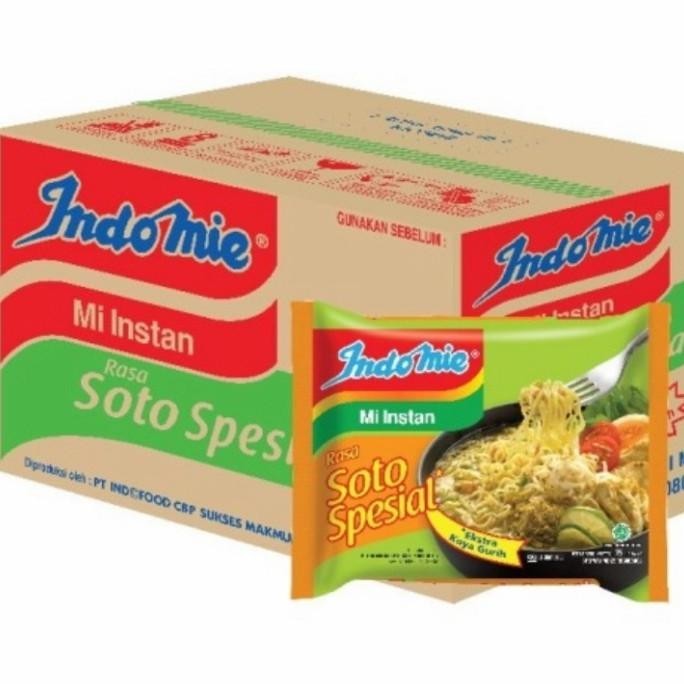 

NOODLES/MIE INSTANT INDOMIE KUAH RASA SOTO SPESIAL KEMASAN DUS ISI 40 PCS