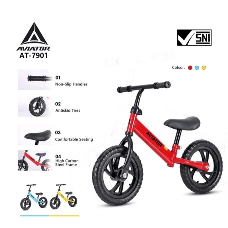 Sepeda Anak Balance Bike Aviator Buke Ride AT 7901